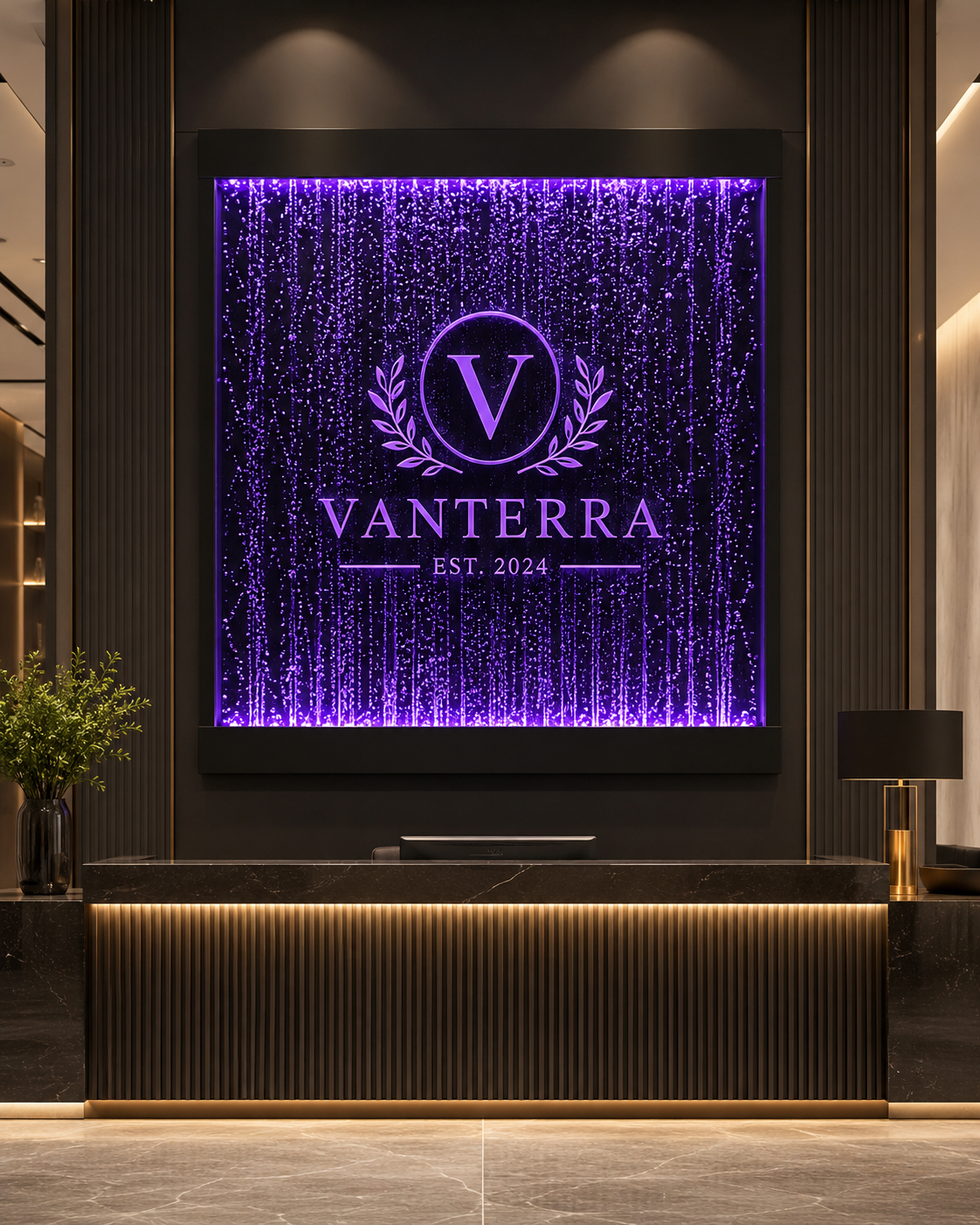 Interior Divider Bubble Partition Wall - Custom Water Bubble Wall & Pillar Feature India