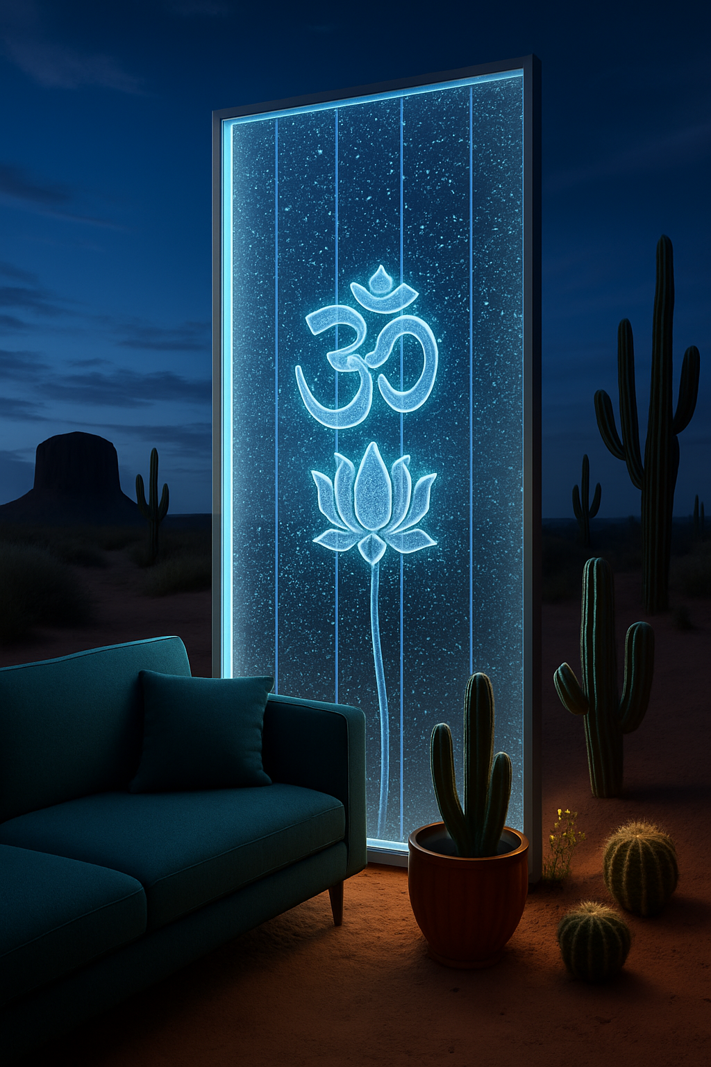Executive Aqua Office Panel - Custom Water Bubble Wall & Pillar Feature India